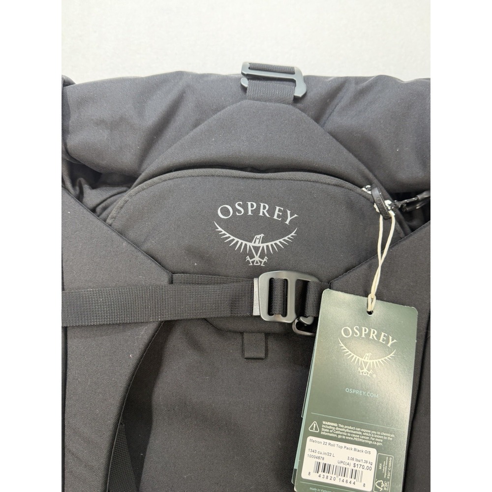 Osprey Pack Metron 24L Pack Black New Bike Commute Bag Rain Cover - Picture 3 of 14